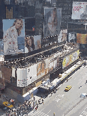This is the heart of the Theater District. This is where the curtains rise and fall on many famous actors. Top right picture you see aerial photography of the billboards on Broadway.