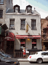 Top left photo you see Paolucci's Restaurant. In the distance you see the statue of a chef on the sidewalk where menus and lunch specials are posted.