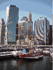 Center right picture you see the historic ships of the South Street Seaport Museum with the skyline of NYC in the background.