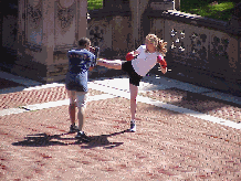 Center right picture you see a kick boxing lesson in Bethesda Terrace.  Look out for New York City women!