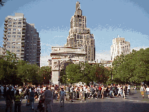 Top right picture you see one of the most popular spots in Greenwich Village, Washington Square Park.