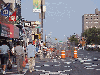 Top left picture you see Essex and Delancey Streets in the Lower East Side. Here's where you'll go for real bargain shopping and ethnic foods.