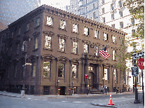 Walk a few blocks west of South Street Seaport and you'll find the site of the first Cotton Exchange. The picture you see center right is where the Cotton Exchange was located 1870-1896.