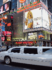 Top right picture you see a long white limo making its way down Broadway. You have to wonder who might be behind that tinted glass. It's not unusual at all to see the stars of Broadway dining in Times Square or going into the theater to perform.