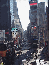 Top right picture you see the Jumbotron in Times Square. This is where the ball drops on New Year's Eve. You can watch TV, check your stocks and get the latest information from any corner in this area.