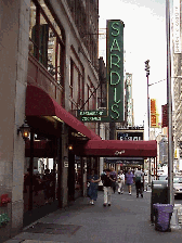 Of course your pulse will quicken rapidly if you run into your favorite Broadway star while you're in Times Square.  Your chances increase if you dine at Sardis! Top right photo you see Sardis Restaurant where the walls are lined with famous photos.