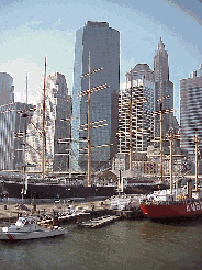 Top right picture you see the skyline of New York City as seen from South Street Seaport.  New Yorkers are lucky to enjoy life in this great city and be surrounded by water.  A trip downtown to the seaport is a wonderful way to spend a day.