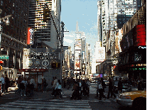 Bottom right picture you see the US Armed Forces Recruiting Station in the center of Broadway. To the right you see ABC studios.