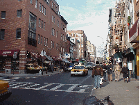 Center right photo you see Bleecker Street in Greenwich Village.  In this area you'll find restaurants, clubs, guitar shops, music stores, bakeries, gourmet food and lots of interesting people.