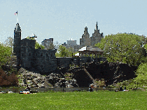 Center right picture you see Belvedere Castle in Central Park.  You can walk up the stairs and enjoy the pretty views of the Great Lawn and the city skyline.