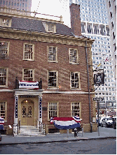 Top right photo you see Fraunces Tavern built in 1719.  This is where George Washington said farewell to his officers after the British evacuation of NY in 1783.  Today Fraunces Tavern is a restaurant and the upstairs is a museum.