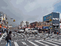 Center right photo you see Delancey Street in Lower Manhattan.  This is where you'll find discount shopping stores, hot night clubs, and pickle stores. How's that for variety?