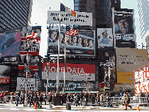You'll love getting lost in the crowds in NYC.  Center right photo you see Times Square and Broadway. Here you see people lined up at the TDF ticket stand to purchase tickets for Broadway plays.