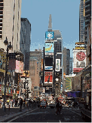 Top right picture you see Broadway in Times Square.  Under the Coke sign a few feet away is the Theater Development Fund Ticket (TDF) stand.   Theatergoers line up here to purchase discount day of the show tickets.
