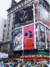 Broadway play advertisements in Times Square
