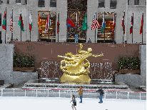 Rockefeller Center and the ice skating rink