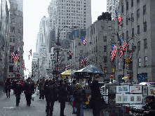 Fifth Avenue people selling artwork on the sidewalks