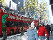 Double Decker tour bus in Times Square