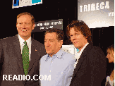 Robert De Niro, NY Governor George Pataki and actor Kevin Bacon