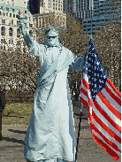 Statue of Liberty mime at Battery Park