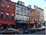 Bleecker Street in Greenwich Village and the Trattoria Restaurant
