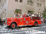 Antique Fire Truck as a Tribute to the City of New York Firefighters 2002 New York Salute to Israel Parade Pictures of the Israeli Day Parade on Fifth Avenue Manhattan.