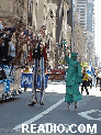 Statue of Liberty & Uncle Sam on Stilts 2002 New York Salute to Israel Parade Pictures of the Israeli Day Parade on Fifth Avenue Manhattan.