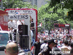 Daily News Float Pictures of the New York City Puerto Rican Day Parade in Manhattan New York City 2001.