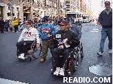 Wheelchair Veterans Pictures of 2001 Veterans Day Parade in New York City Fifth Avenue.